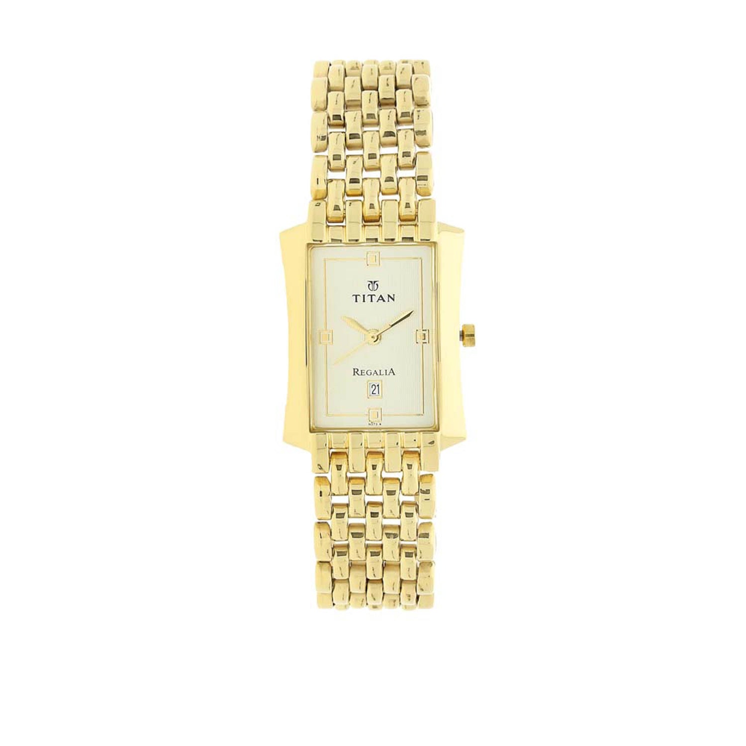 Titan Quartz Analogue with Date White Dial Stainless Steel Strap Watch for Men-PEROZ Accessories