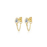 Elenie - Gold Thread Through Earrings-Earrings-PEROZ Accessories
