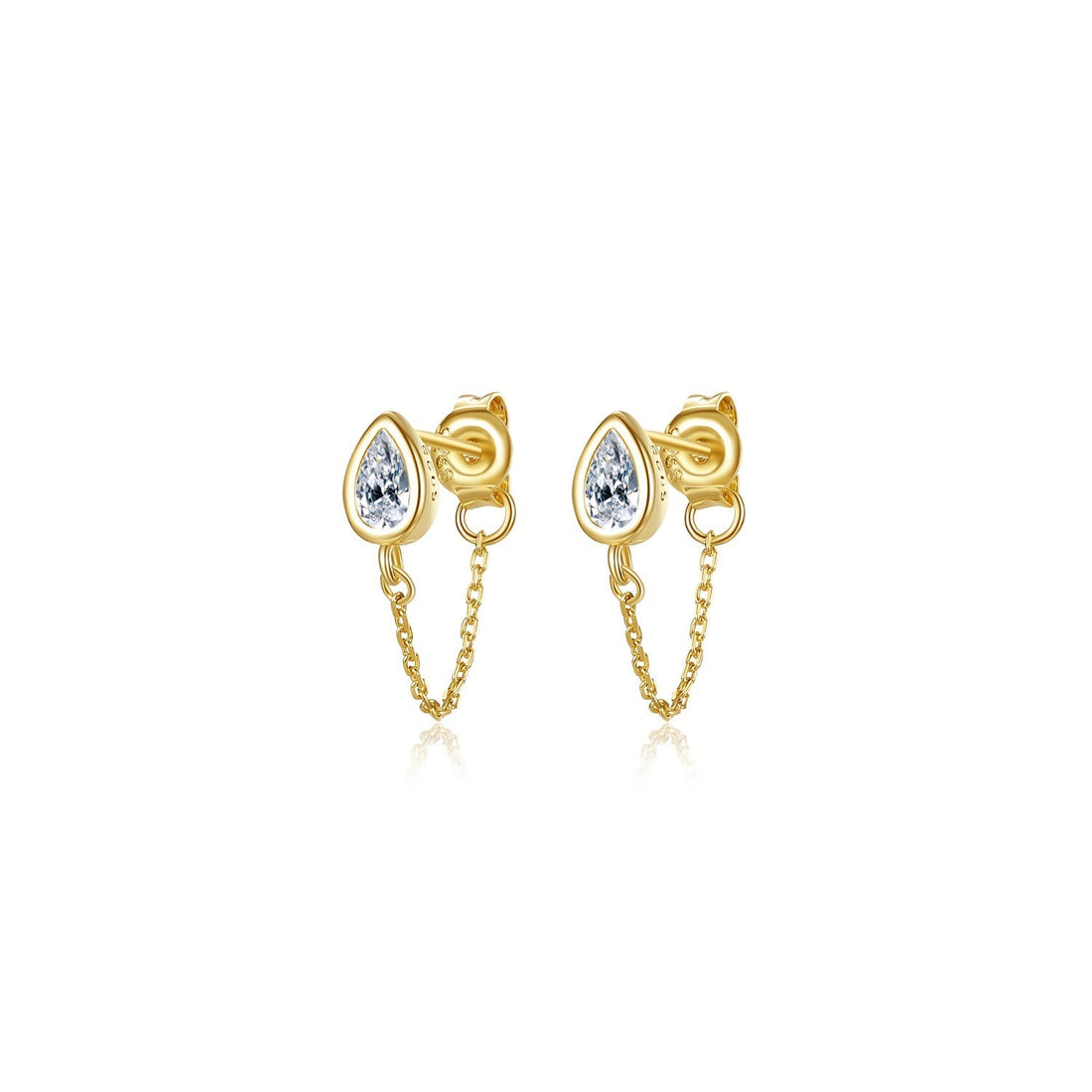 Elenie - Gold Thread Through Earrings-Earrings-PEROZ Accessories