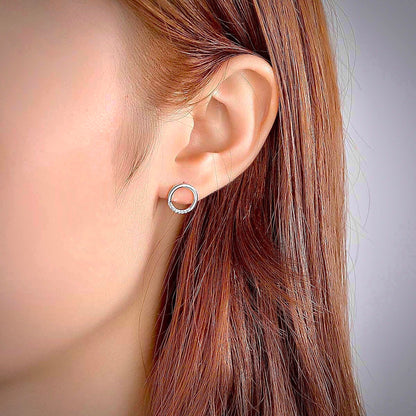 Kaylie - Women’s Silver Stud Earrings-Earrings-PEROZ Accessories