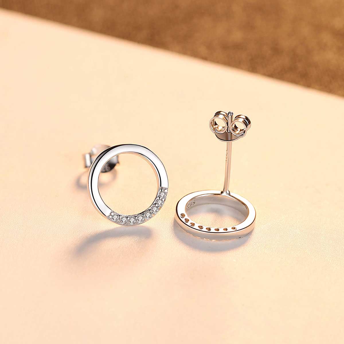 Kaylie - Women’s Silver Stud Earrings-Earrings-PEROZ Accessories
