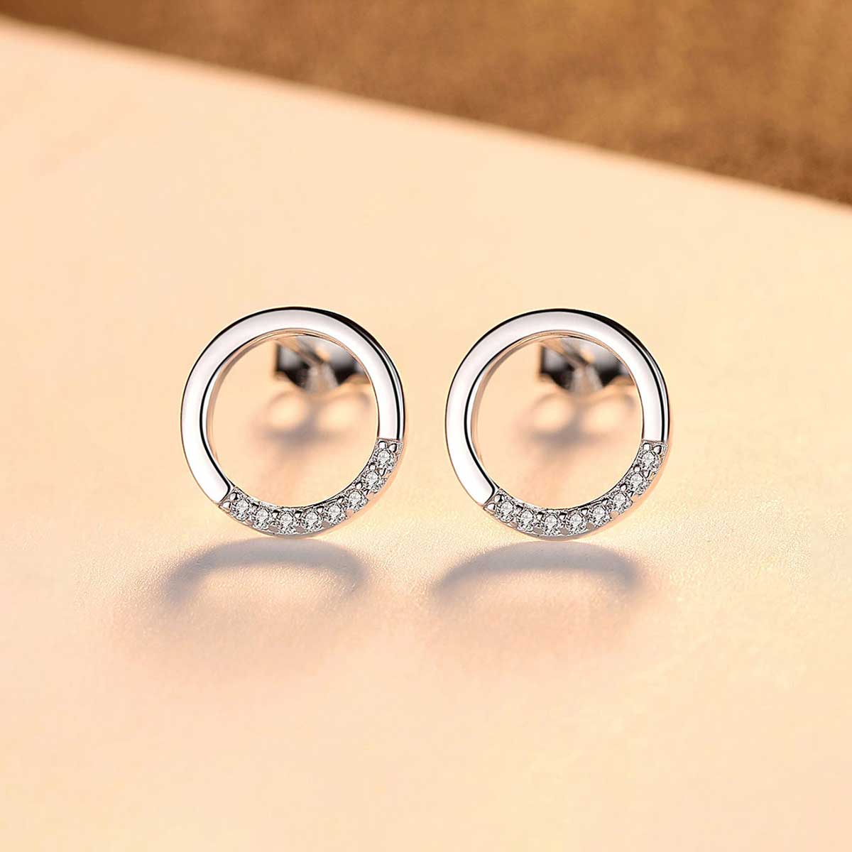 Kaylie - Women’s Silver Stud Earrings-Earrings-PEROZ Accessories