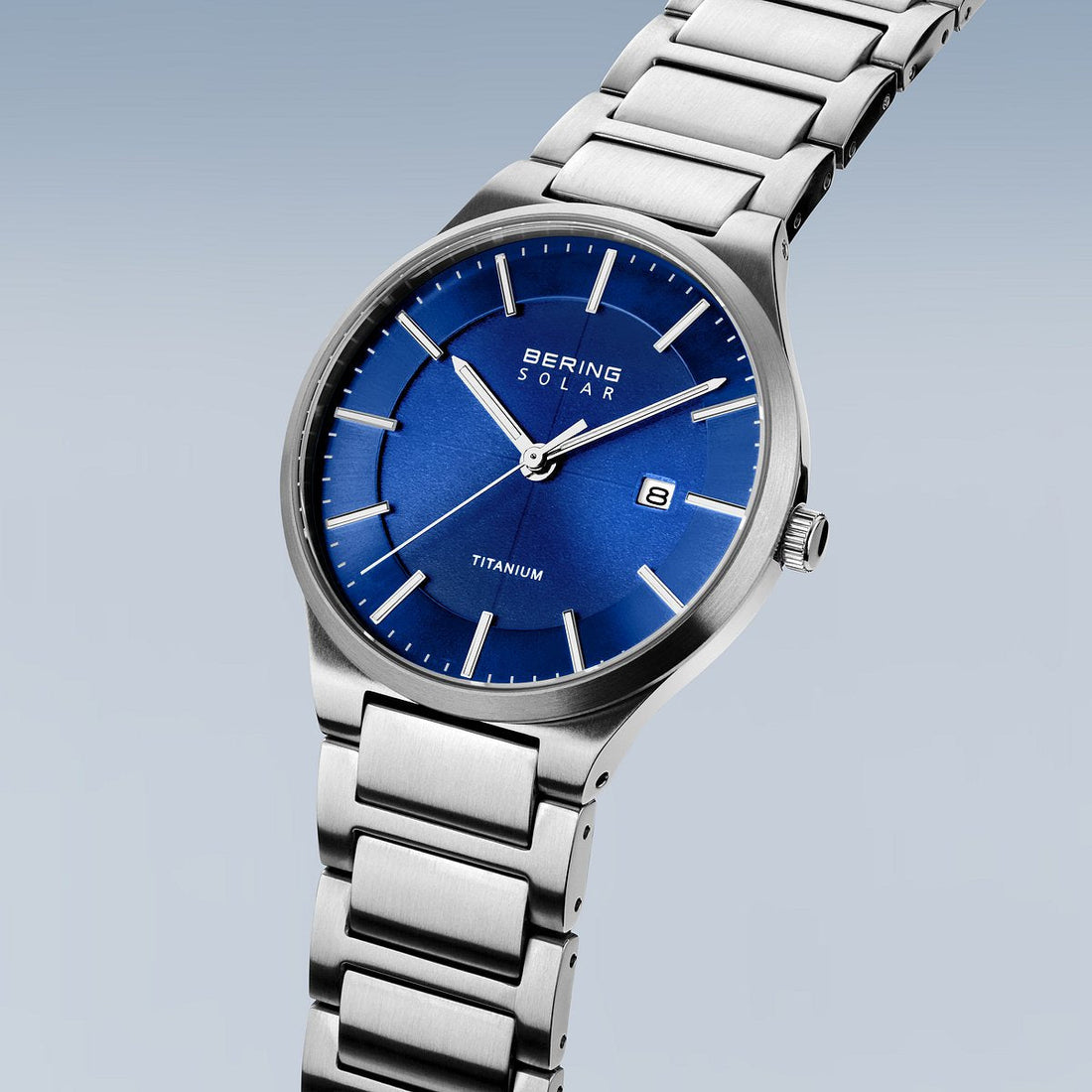 Bering Solar 39mm Silver Titanium Links Strap Watch-PEROZ Accessories