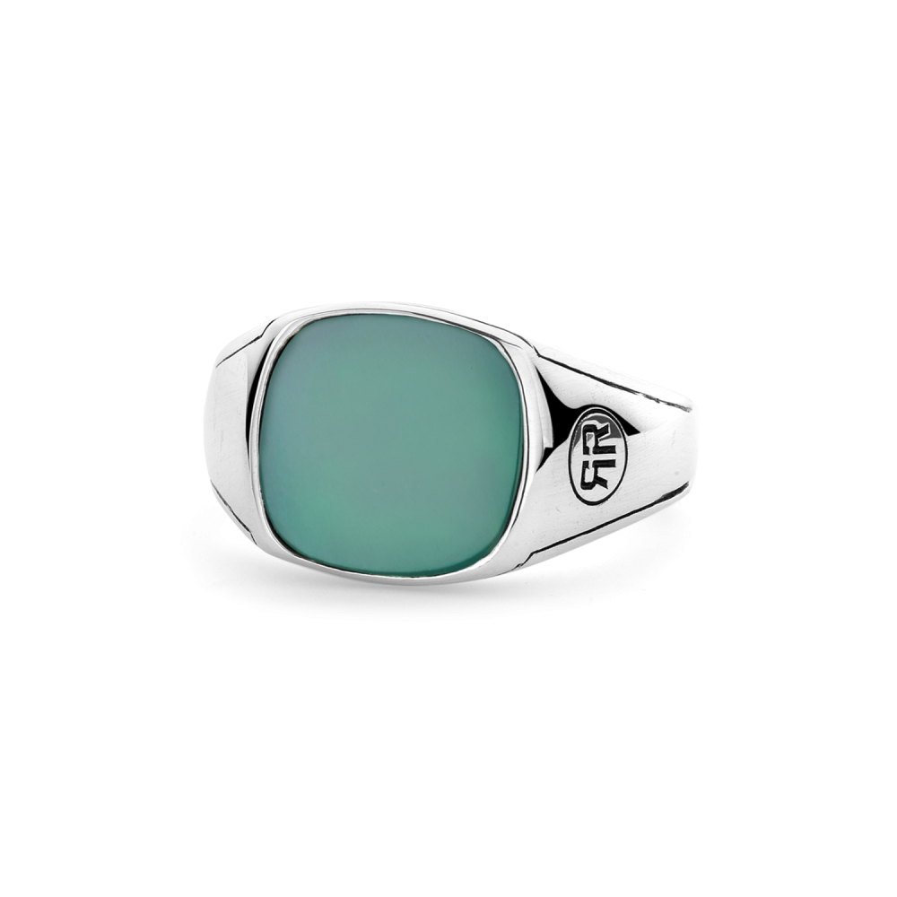 Rebel and RoseRing Square Green Jade-PEROZ Accessories