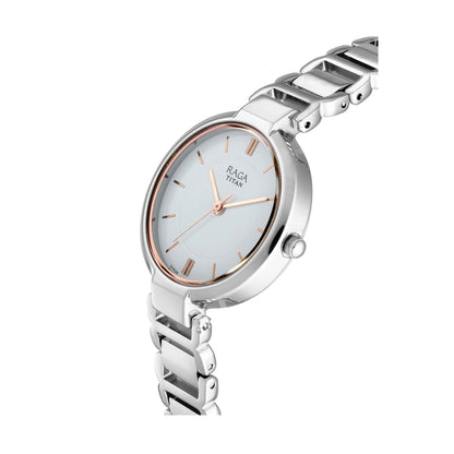 Titan Raga Viva White Dial Analog Metal Strap watch for Women-PEROZ Accessories