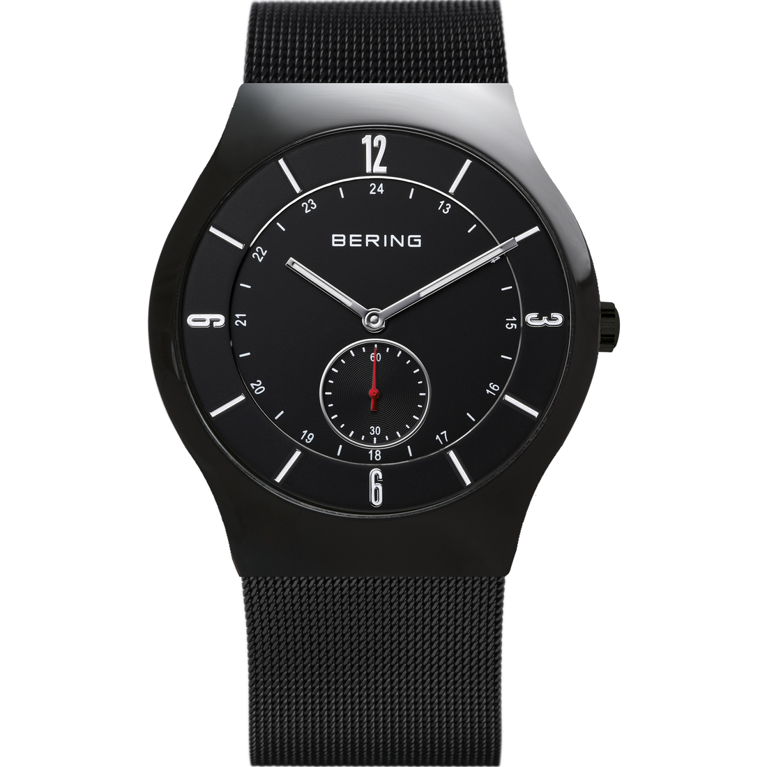 Bering Classic Brushed Black Mesh Watch-PEROZ Accessories