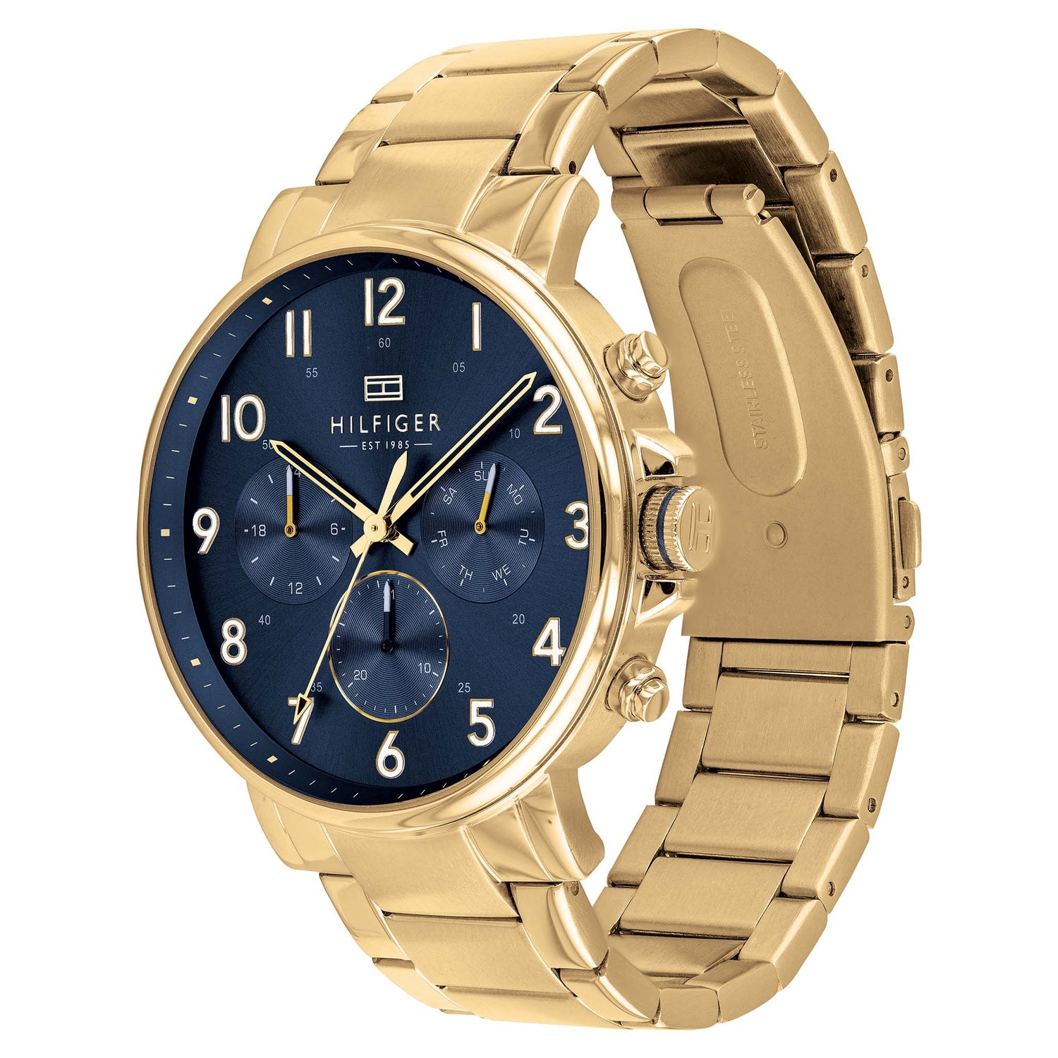 Tommy Hilfiger Ionic Thin Gold Plated 2 Steel Navy Dial Men&