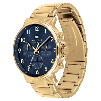 Tommy Hilfiger Ionic Thin Gold Plated 2 Steel Navy Dial Men&