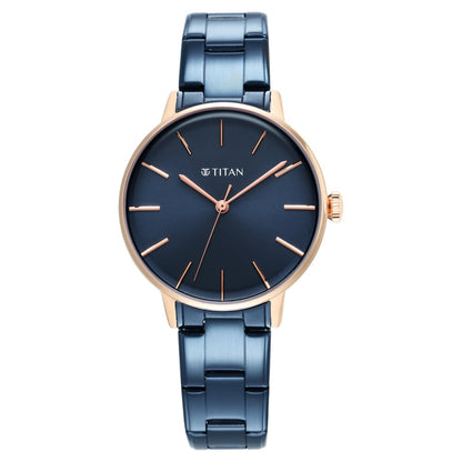 Titan TGIF Quartz Analogue Blue Dial Blue Stainless Steel Strap Watch for Women-PEROZ Accessories