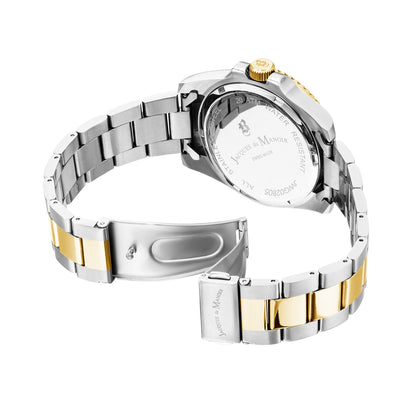 Jacques Du Manoir Swiss-Made Pro Scuba 43mm 200m Water Resistant Two Tone Red/Blue Bezel Watch-PEROZ Accessories
