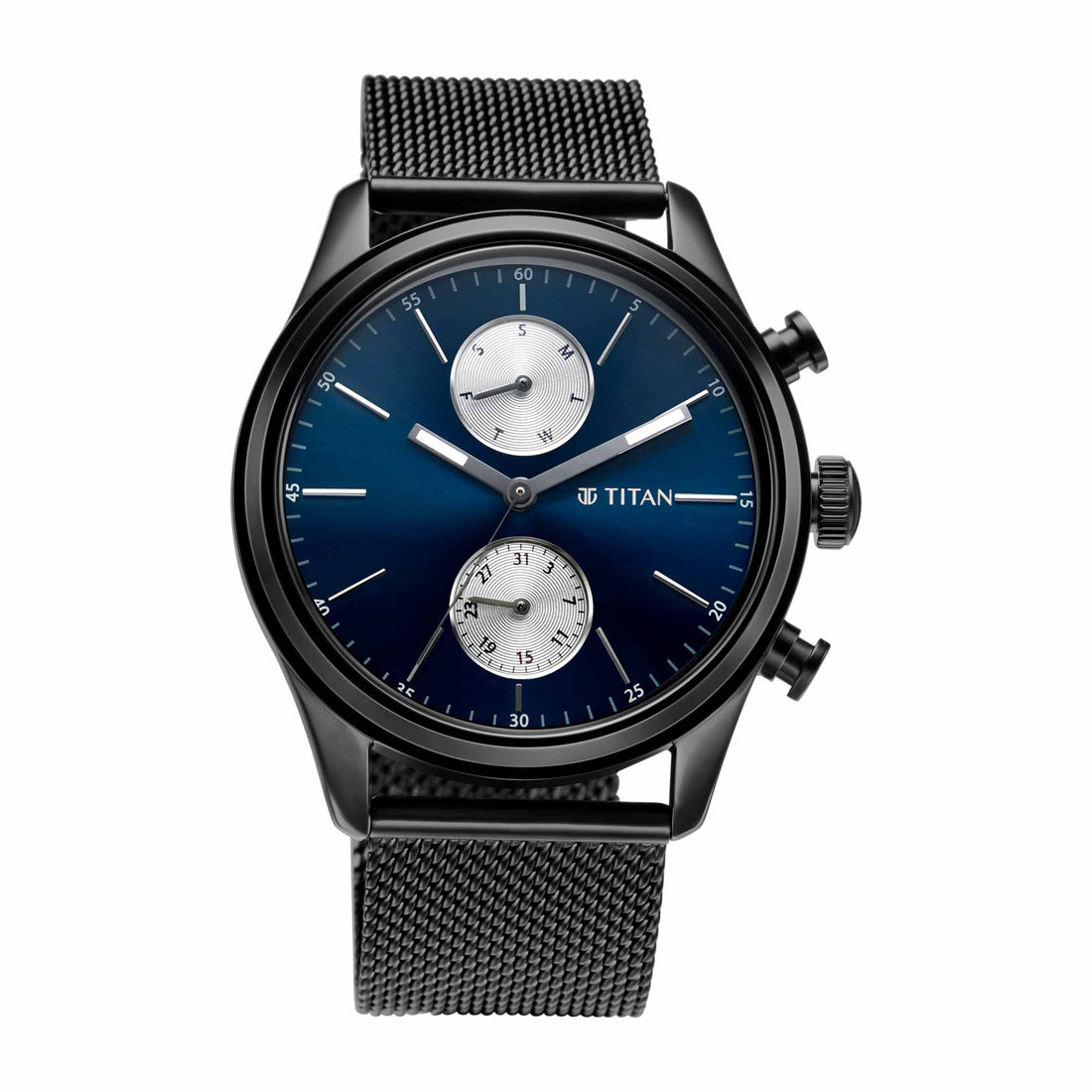 Titan Elmnt Black Dial Analogue Stainless Steel Strap Watch for Men-PEROZ Accessories