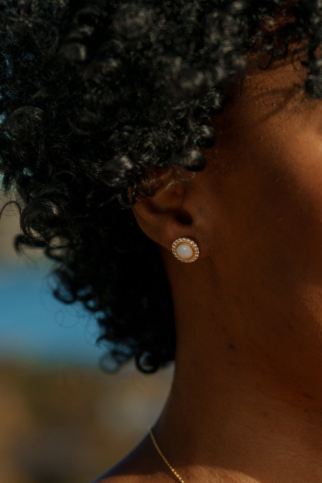 OPAL GLOW MARRINAWI WHITE CREATED OPAL EARRINGS GOLD-PEROZ Accessories