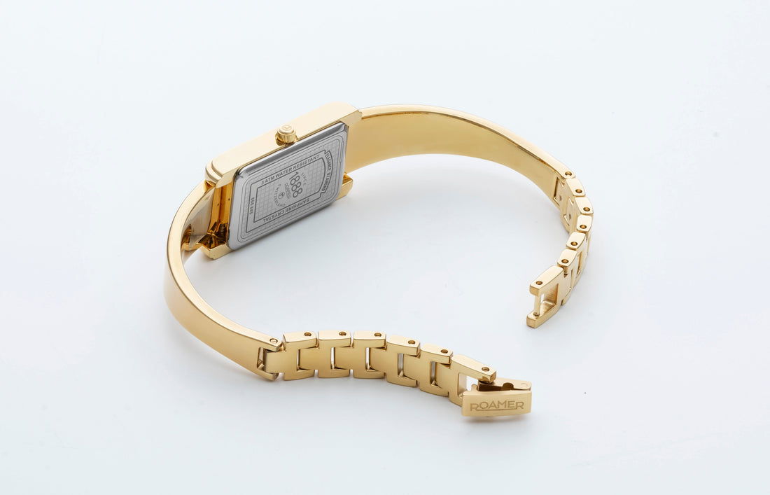 Roamer Elegance Diamond 42mm Gold Stainless Steel Strap Watch-PEROZ Accessories
