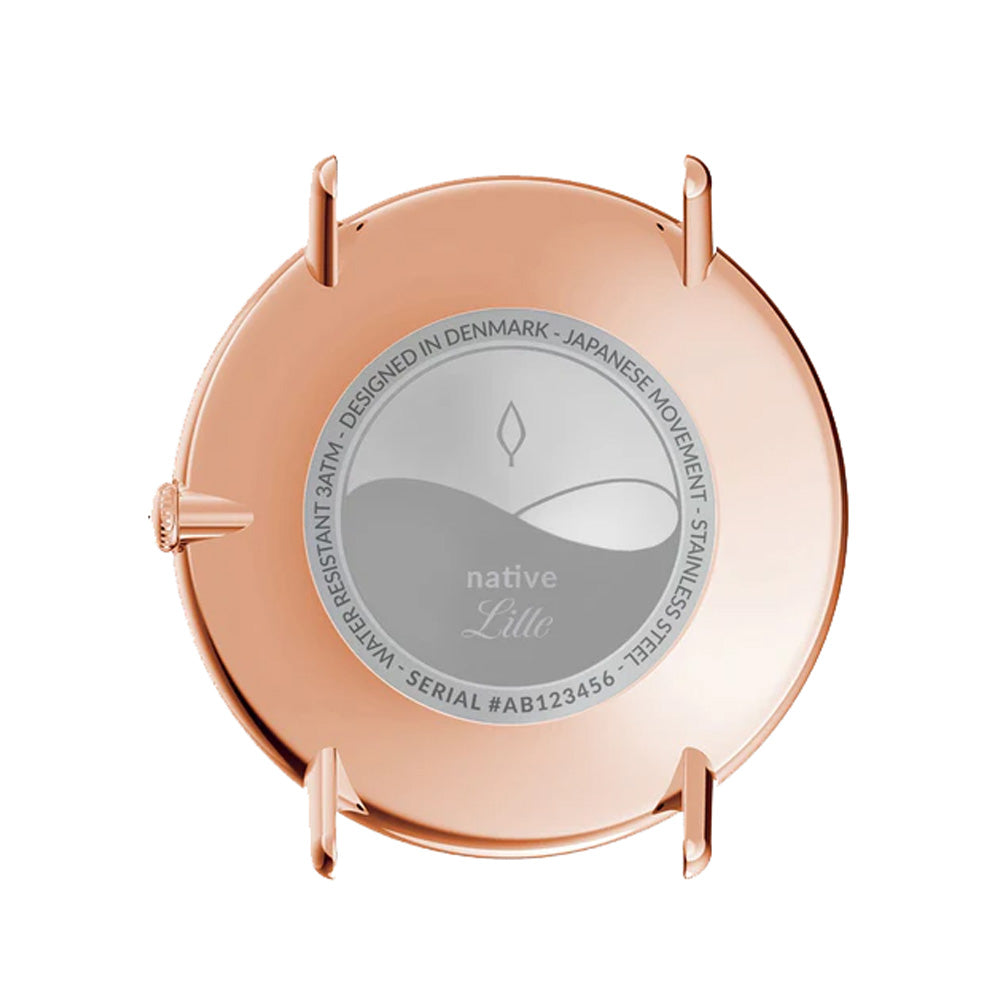 Nordgreen Native 32mm Rose Gold Case Black Leather Strap Watch-PEROZ Accessories