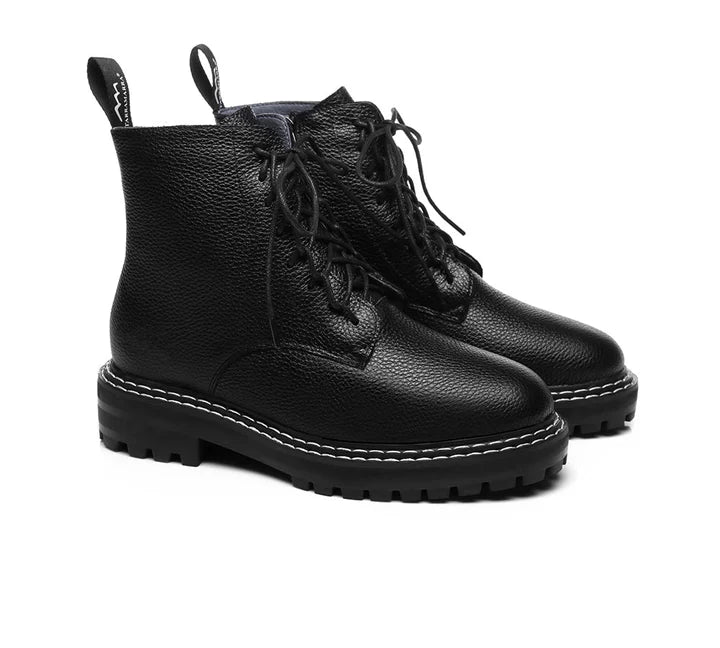 TARRAMARRA® Women Leather Sheepskin Wool Lace Up Black Boots Lana-PEROZ Accessories