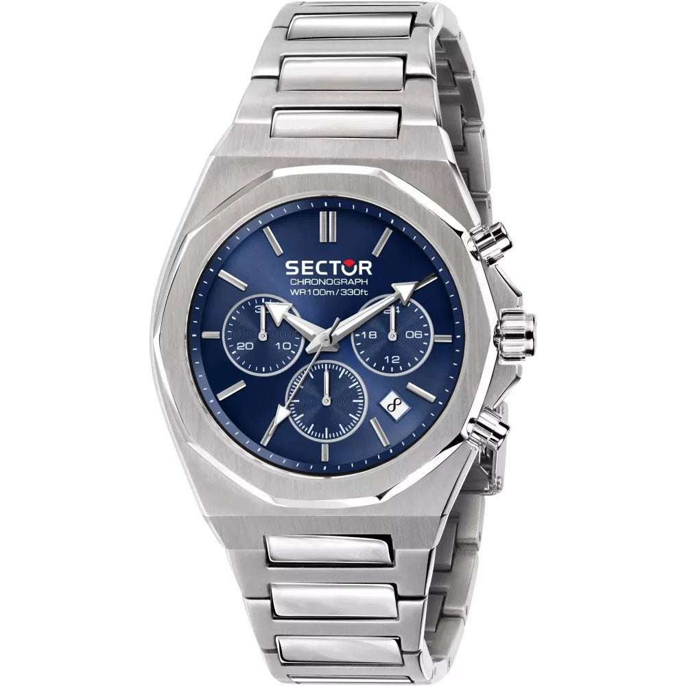 Sector 960 Blue Dial Silver Bracelet Chronograph-PEROZ Accessories