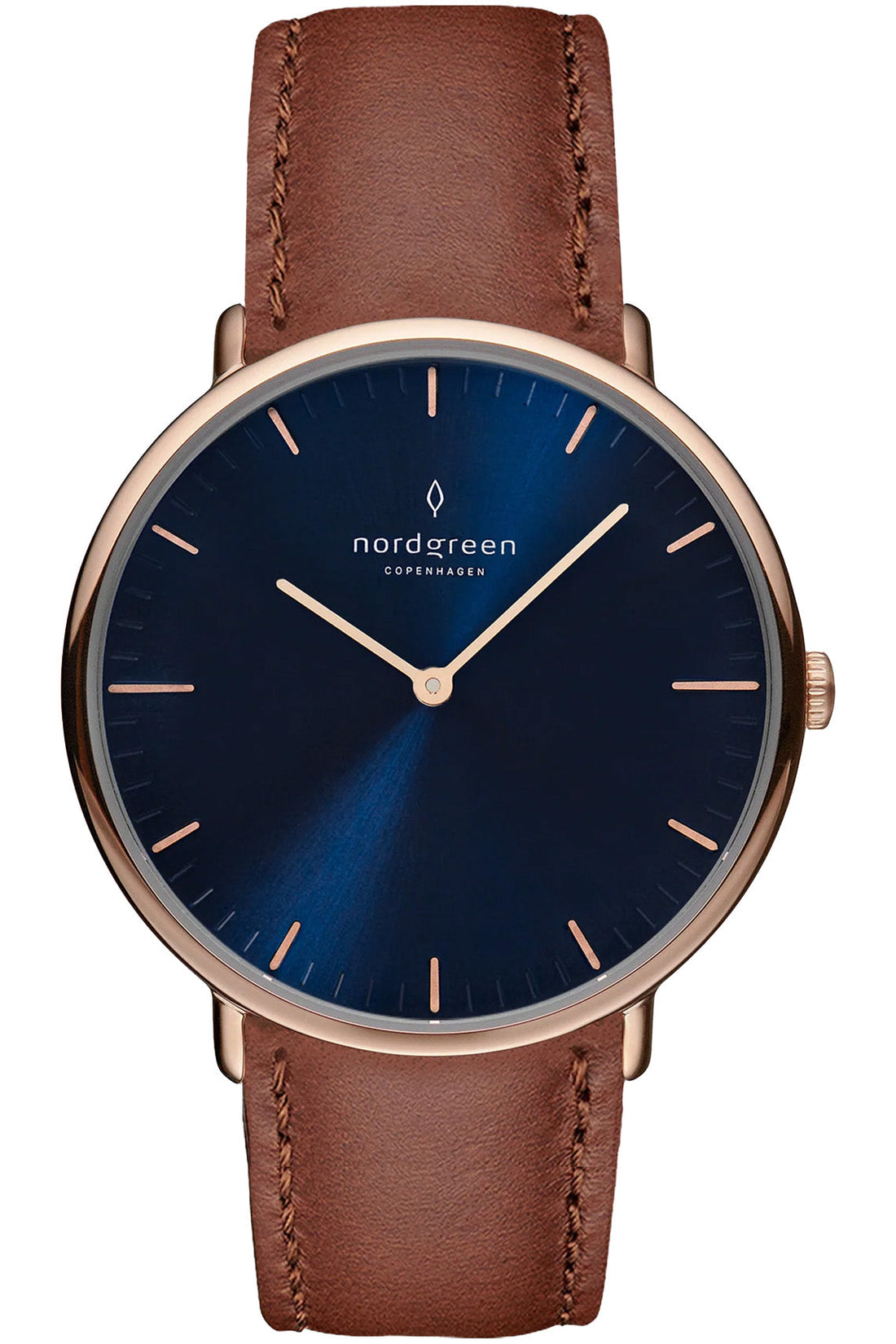 Nordgreen Native 40mm Brown Leather Strap Watch-PEROZ Accessories