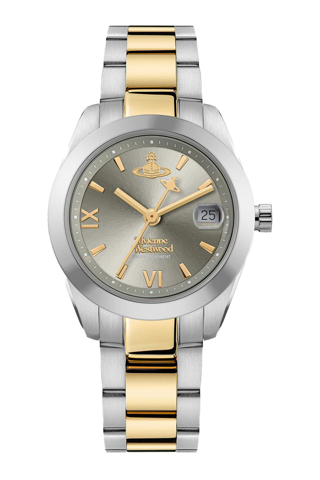 Vivienne Westwood Westwood Fenchurch Silver Dial Two Tone Strap Watch-PEROZ Accessories