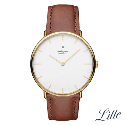 Nordgreen Native 32mm Brown Leather Strap Watch-PEROZ Accessories