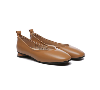 TARRAMARRA® Women Leather Round Toe Ballet Flats-PEROZ Accessories