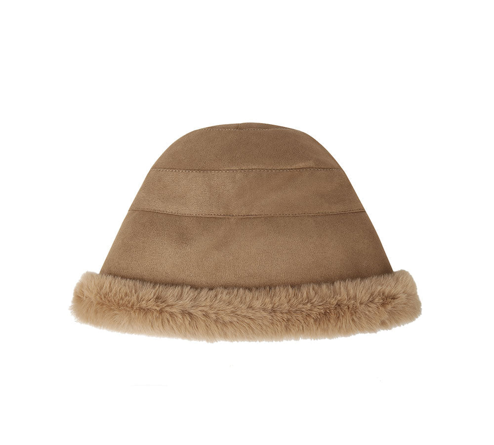TARRAMARRA® Suede Fluffy Warm Bucket Hat-PEROZ Accessories