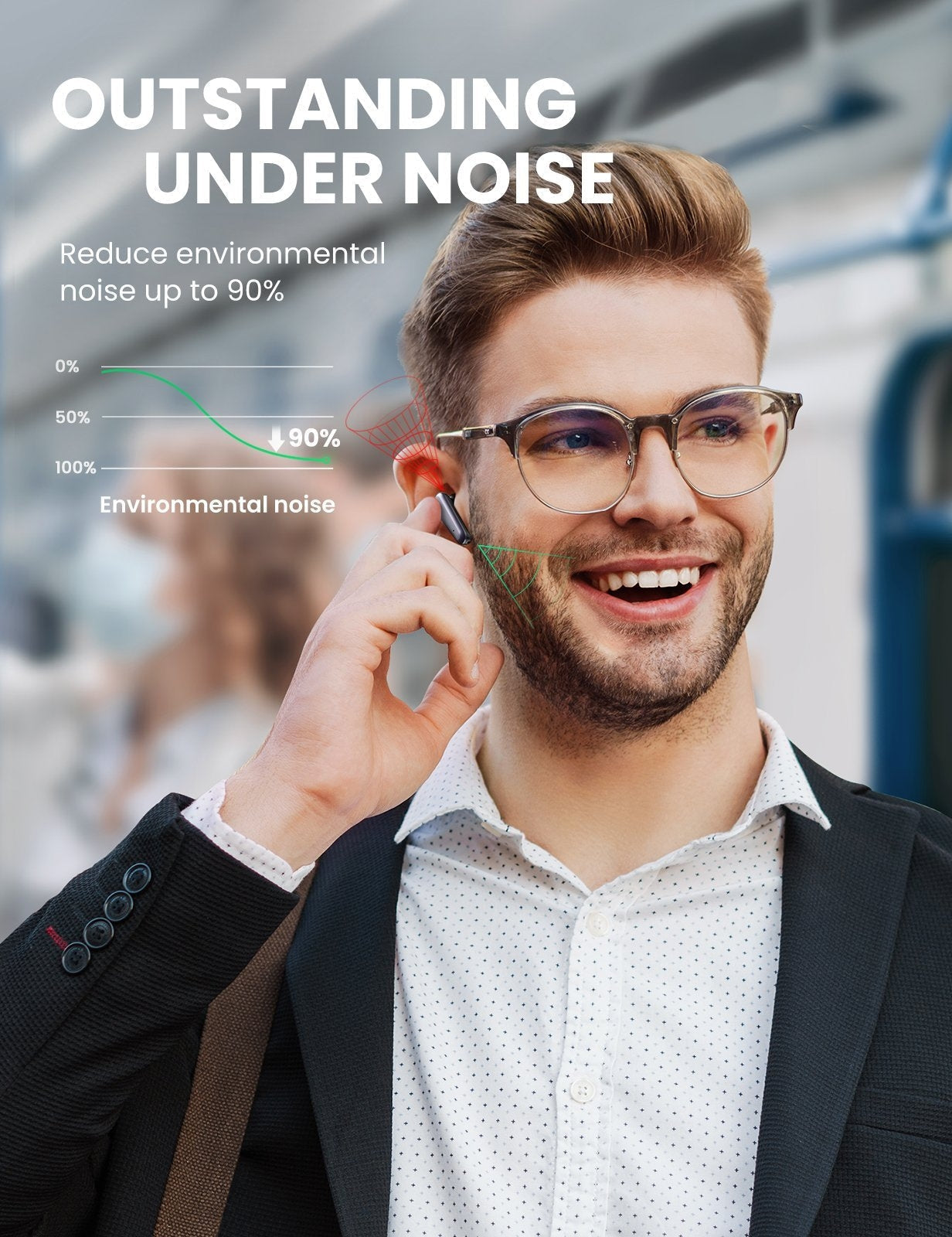 UGREEN 80650 T1 Wireless Earbuds White-Headphones-PEROZ Accessories