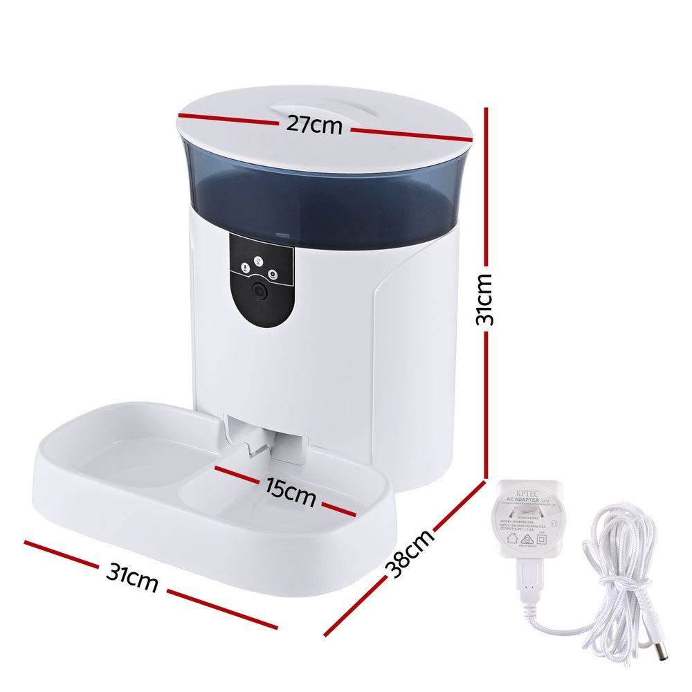 i.Pet Automatic Pet Feeder Dog Cat Camera Wifi Smart Food Dispenser Timer 7L APP-Pet Care > Dog Supplies > Dog Bowls, Feeders &amp; Waterers-PEROZ Accessories