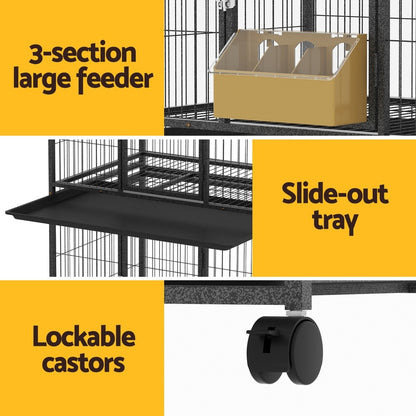 i.Pet Bird Cage Large Bird Cages Aviary Budgie Perch Cage Parrot Pet Stand Wheels-Pet Care > Bird > Bird Cages &amp; Stands-PEROZ Accessories