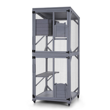 i.Pet Cat House Wooden 180cm Rabbit Hutch Pet Condo Small Dog Enclosure Cage-Pet Care > Cat Supplies > Cat Carriers &amp; Crates-PEROZ Accessories