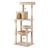 i.Pet Cat Tree 143cm Tower Scratching Post Trees Scratcher Condo House Beige-Pet Care > Cat Supplies > Cat Scratchers-PEROZ Accessories