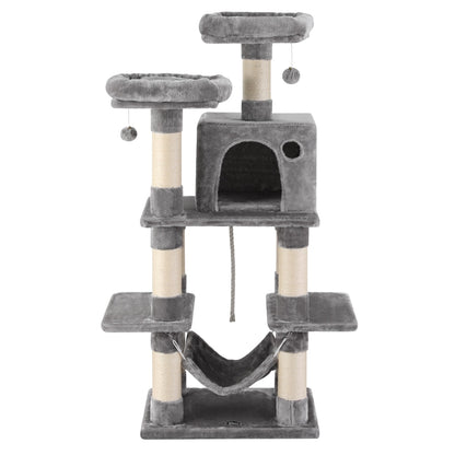 i.Pet Cat Tree 145cm Tower Scratching Post Trees Scratcher Condo House Light Grey-Pet Care > Cat Supplies > Cat Scratchers-PEROZ Accessories