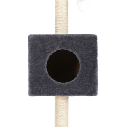 i.Pet Cat Tree 260cm Tower Scratching Post Scratcher Floor to Ceiling Cats Bed Dark Grey-Pet Care > Cat Supplies > Cat Scratching Posts-PEROZ Accessories