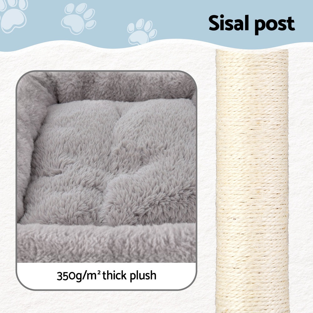 i.Pet Cat Tree 67cm Tower Scratching Post Trees Scratcher Condo House Light Grey-Pet Care > Cat Supplies > Cat Scratchers-PEROZ Accessories