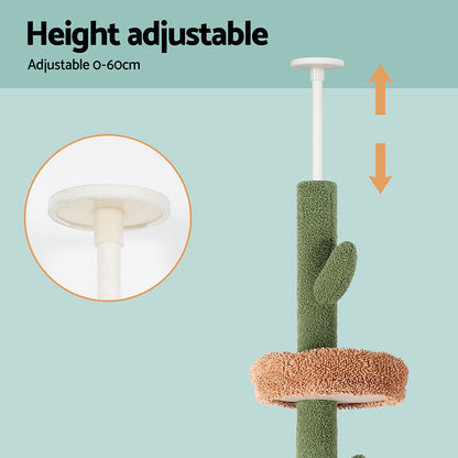 i.Pet Cat Tree Tower Scratching Post Scratcher Floor to Ceiling Cats Bed 290cm-Pet Care > Cat Supplies > Cat Scratching Posts-PEROZ Accessories