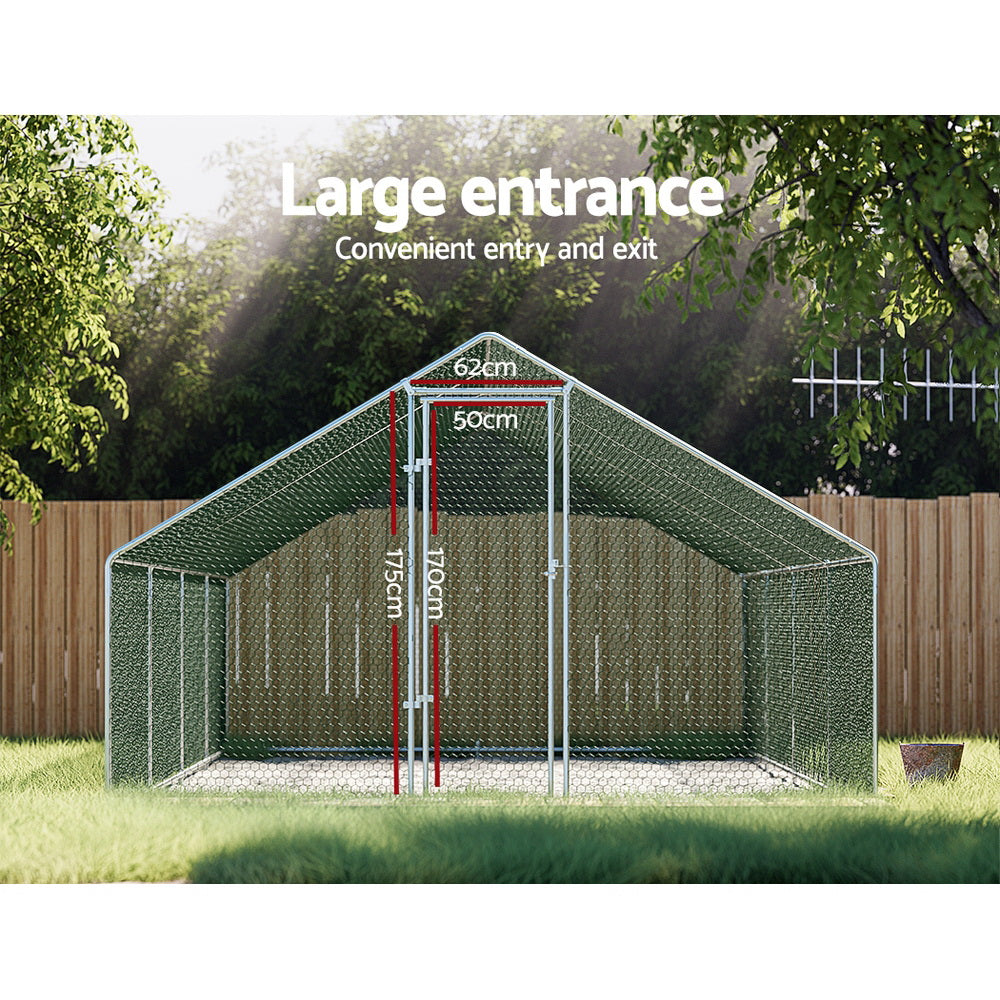 i.Pet Chicken Coop Cage 3x8x2m Galvanised Steel-Pet Care &gt; Coops &amp; Hutches &gt; Coop &amp; Hutch Accessories-PEROZ Accessories