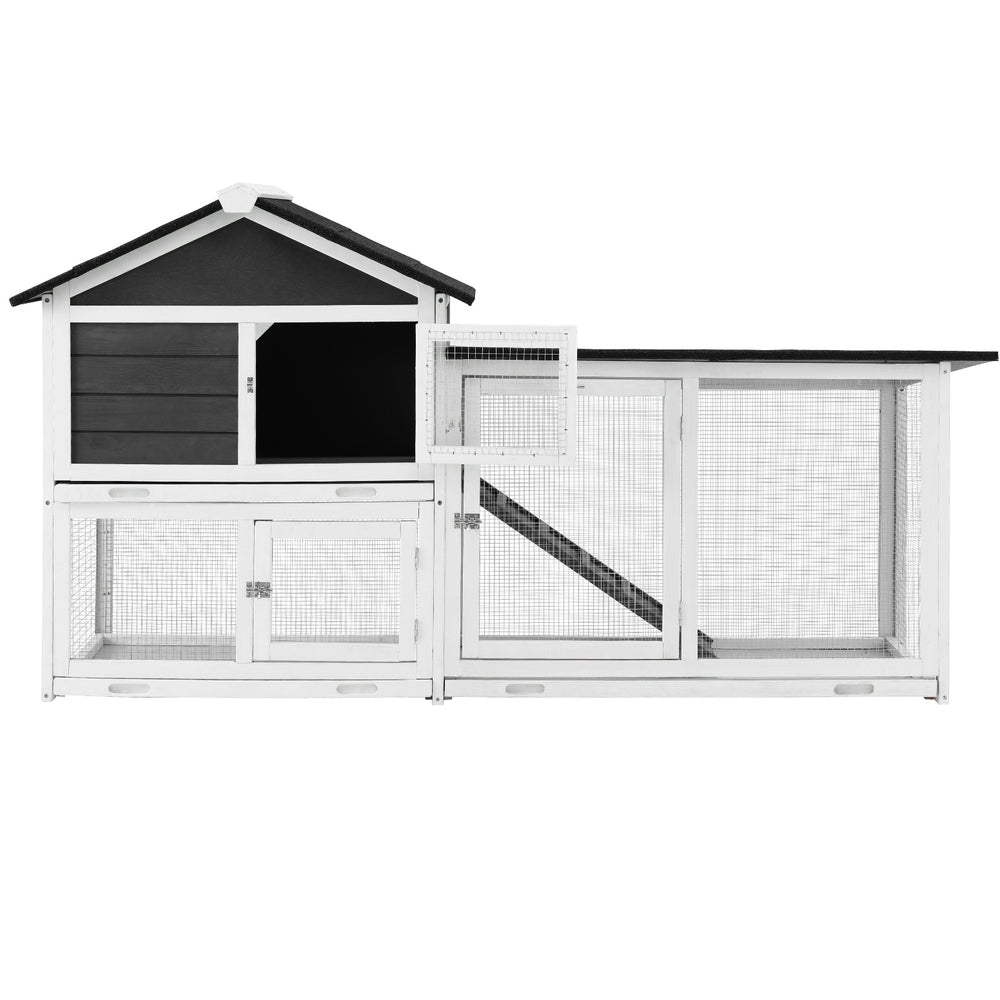 i.Pet Chicken Coop Rabbit Hutch Extra Large Wooden Run Cage House With Run Cage-Pet Care > Coops &amp; Hutches > Small Animal Habitats &amp; Cages-PEROZ Accessories