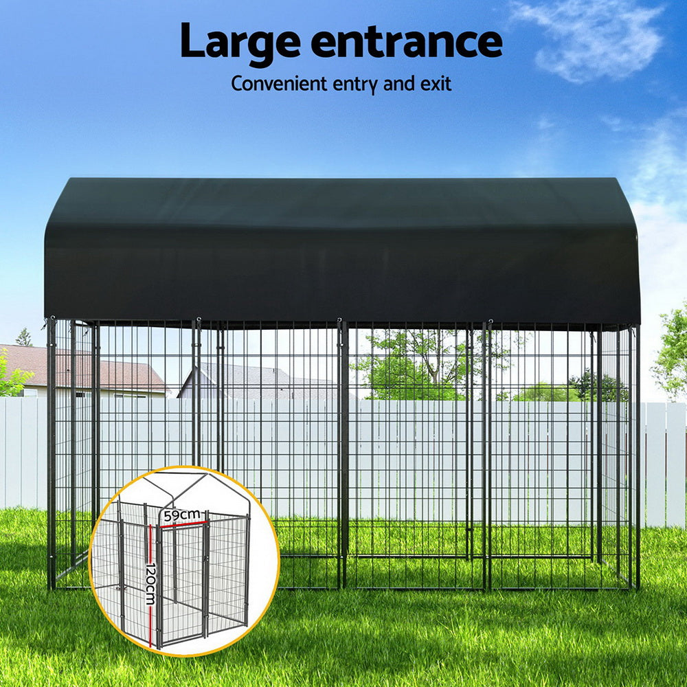 i.Pet Dog Kennel Extra Large House Outdoor Playpen Pet Puppy Metal Backyard-Pet Care > Dog Supplies > Dog Kennels-PEROZ Accessories