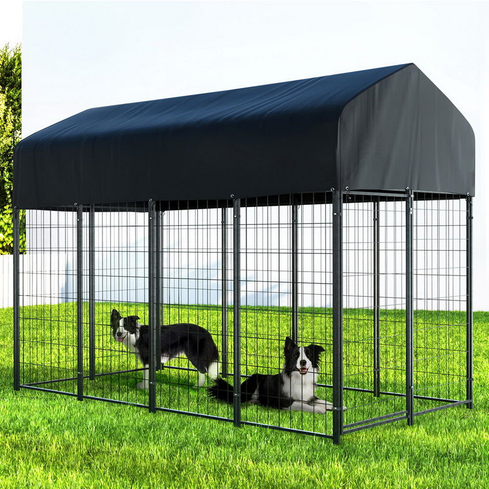 i.Pet Dog Kennel Extra Large House Outdoor Playpen Pet Puppy Metal Backyard-Pet Care > Dog Supplies > Dog Kennels-PEROZ Accessories