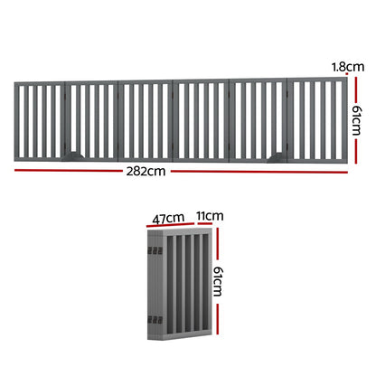 i.Pet Dog Playpen Enclosure 6 Panel Pet Fence Wooden Play Pen-Pet Care > Dog Supplies > Dog Playpens &amp; Gates-PEROZ Accessories