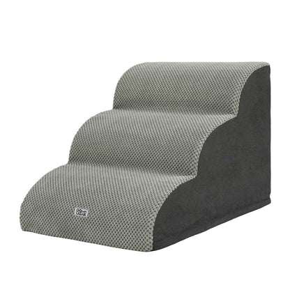 i.Pet Dog Ramp Steps Foam 3 Tier Pet Stairs For Bed Sofa Car Portable Indoor-Pet Care > Dog Supplies > Dog Steps &amp; Ramps-PEROZ Accessories
