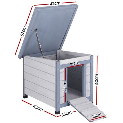 i.Pet Outdoor Cat House Rabbit Hutch Wooden Shelter Condo Small Enclosure Indoor Cat House Outdoor-Pet Care > Coops &amp; Hutches > Small Animal Habitats &amp; Cages-PEROZ Accessories