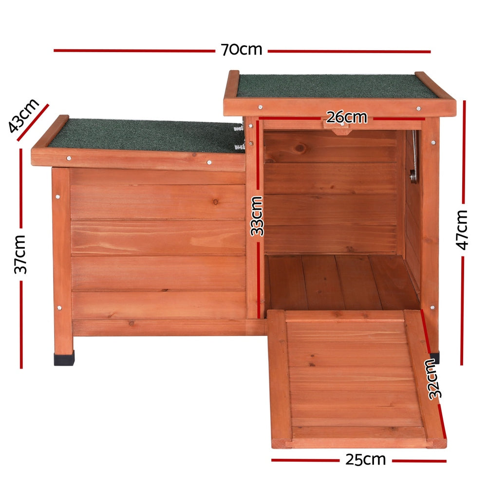 i.Pet Outdoor Cat House Rabbit Hutch Wooden Shelter Indoor Cat House Outdoor Condo Small Enclosure-Pet Care > Coops &amp; Hutches > Small Animal Habitats &amp; Cages-PEROZ Accessories
