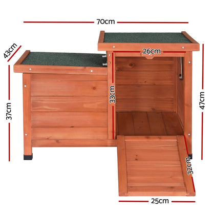 i.Pet Outdoor Cat House Rabbit Hutch Wooden Shelter Indoor Cat House Outdoor Condo Small Enclosure-Pet Care > Coops &amp; Hutches > Small Animal Habitats &amp; Cages-PEROZ Accessories
