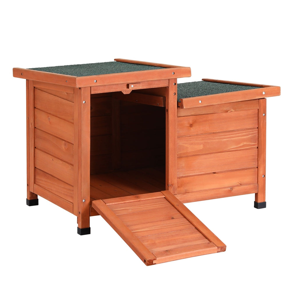 i.Pet Outdoor Cat House Rabbit Hutch Wooden Shelter Indoor Cat House Outdoor Condo Small Enclosure-Pet Care > Coops &amp; Hutches > Small Animal Habitats &amp; Cages-PEROZ Accessories