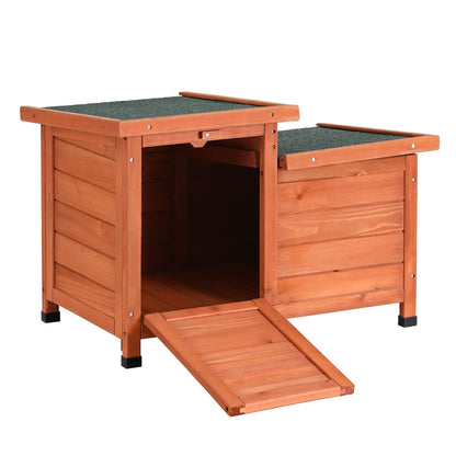 i.Pet Outdoor Cat House Rabbit Hutch Wooden Shelter Indoor Cat House Outdoor Condo Small Enclosure-Pet Care > Coops &amp; Hutches > Small Animal Habitats &amp; Cages-PEROZ Accessories