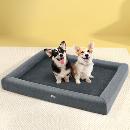 i.Pet Pet Bed Dog Cat Extra Large Calming Soft Sofa Cushion Egg Crate Washable Grey-Pet Care > Dog Supplies > Dog Beds-PEROZ Accessories
