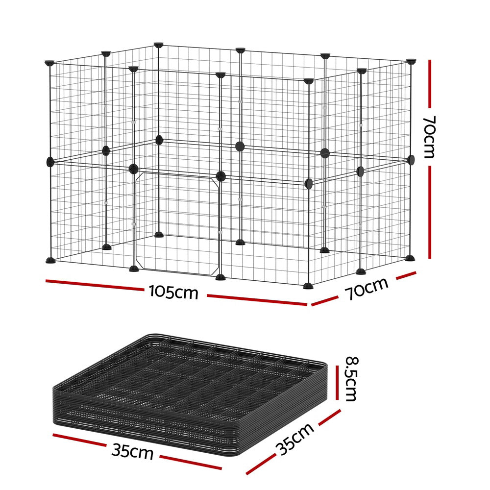 i.Pet Pet Dog Playpen Enclosure Cage 20 Panel Puppy Fence Play Pen Foldable Metal-Pet Care &gt; Dog Supplies &gt; Dog Playpens &amp; Gates-PEROZ Accessories