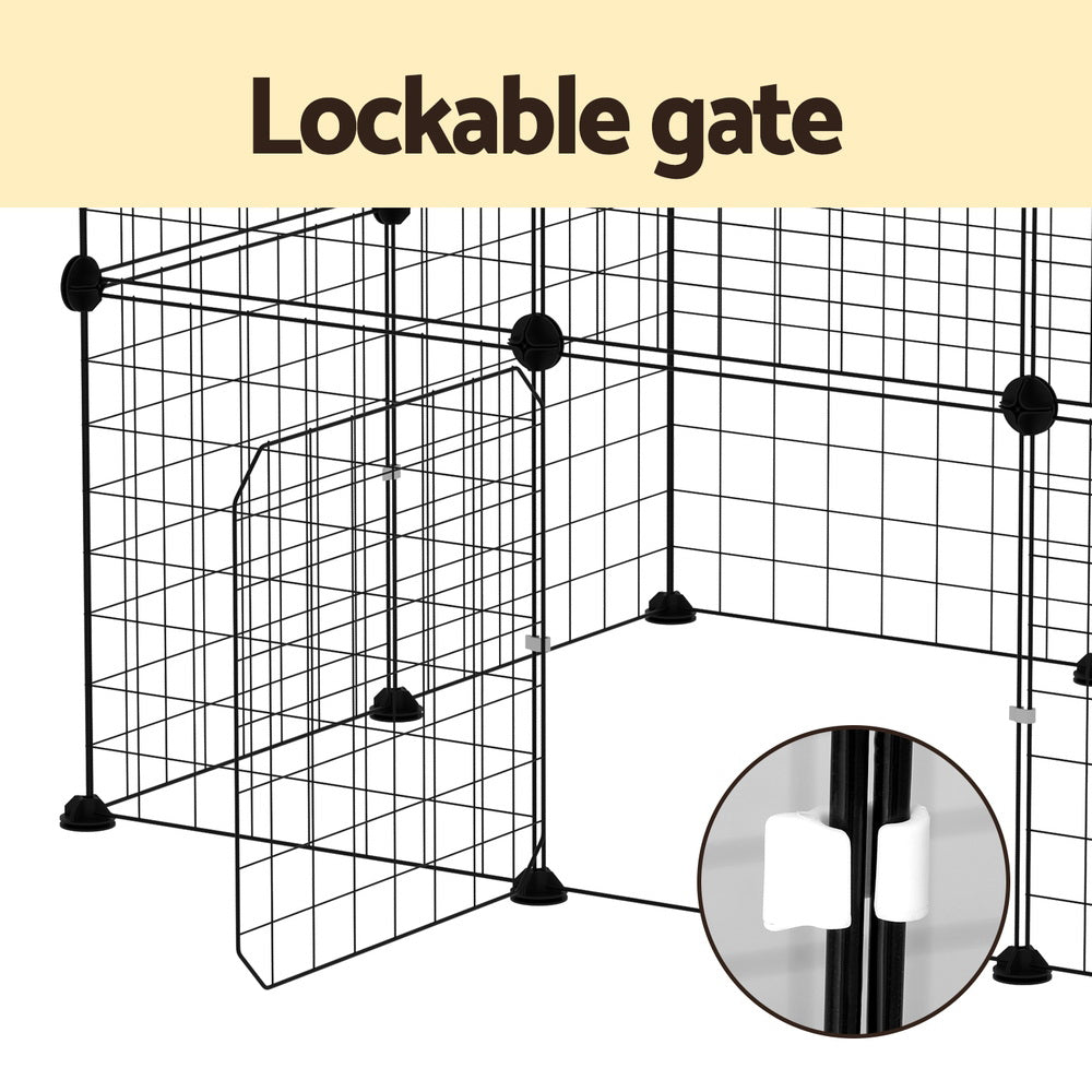 i.Pet Pet Dog Playpen Enclosure Cage 20 Panel Puppy Fence Play Pen Foldable Metal-Pet Care > Dog Supplies > Dog Playpens &amp; Gates-PEROZ Accessories