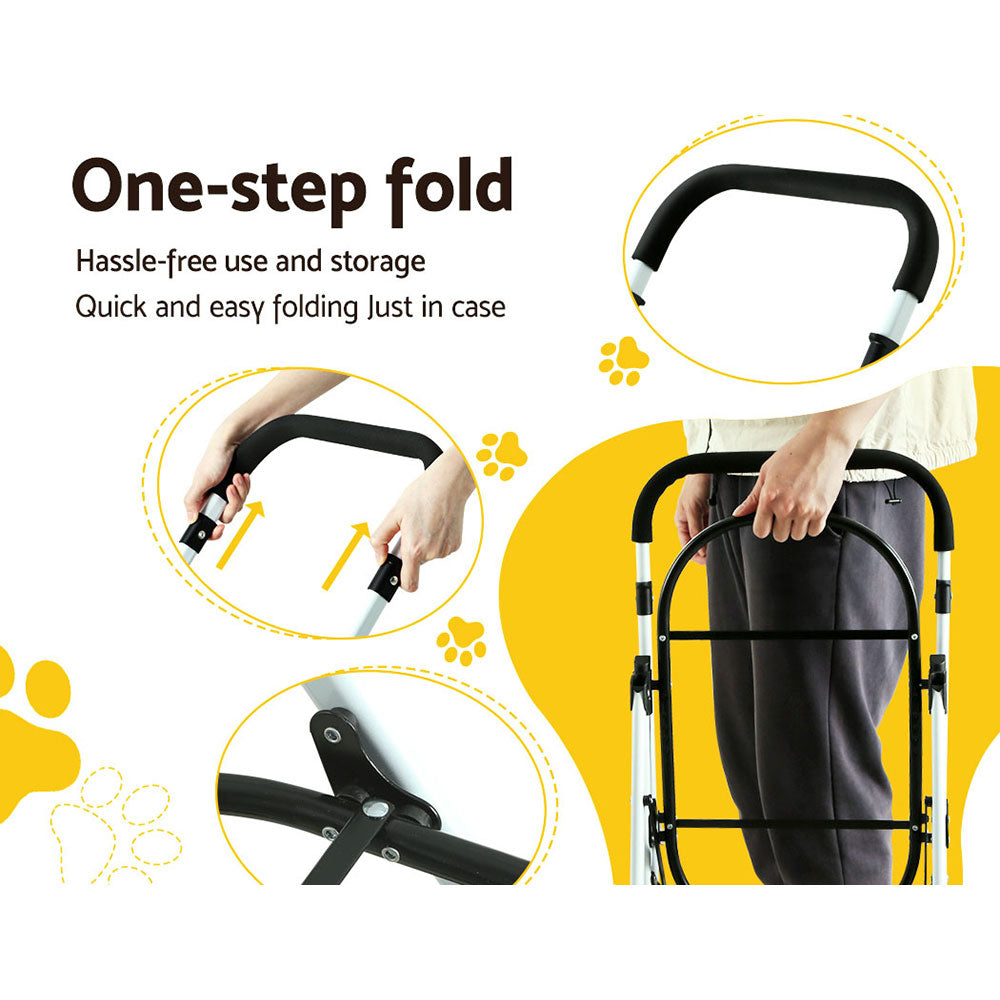 i.Pet Pet Stroller Dog Pram Large Cat Carrier Travel Foldable 4 Wheels Double-Pet Care > Cat Supplies > Cat Carriers &amp; Crates-PEROZ Accessories