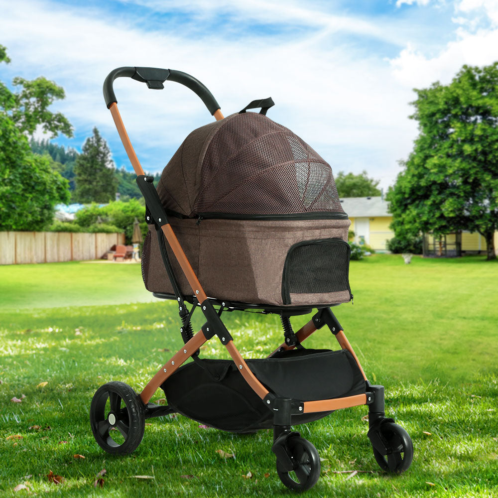 i.Pet Pet Stroller Dog Pram Large Cat Carrier Travel Foldable 4 Wheels Pushchair Double-Pet Care > Cat Supplies > Cat Carriers &amp; Crates-PEROZ Accessories